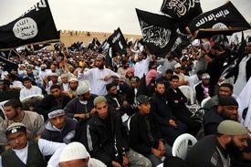 Demonstrace salafistů v hlavním městě Tuniska. 