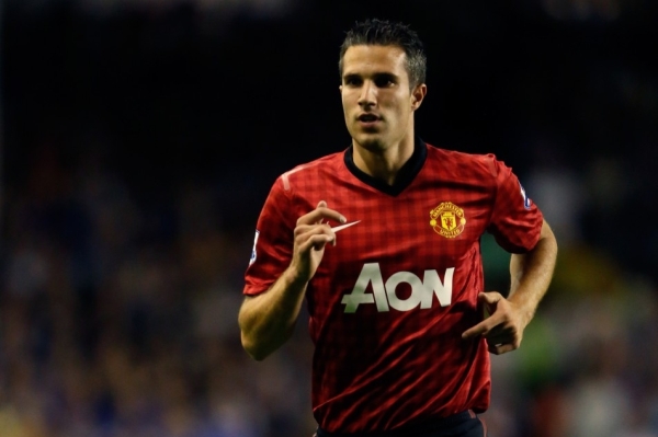 Robin van Persie vstřelil první gól Manchesteru United.
