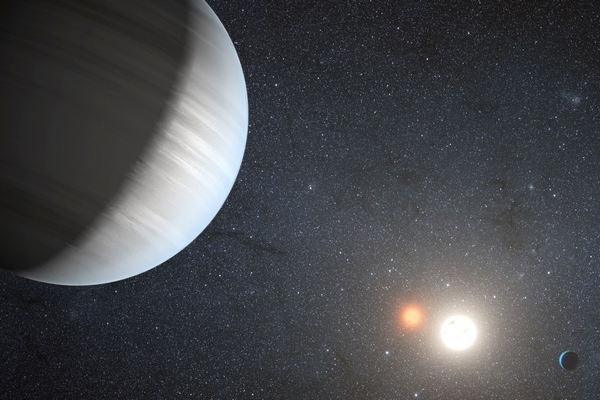 Systém Kepler-47 v představách malíře.