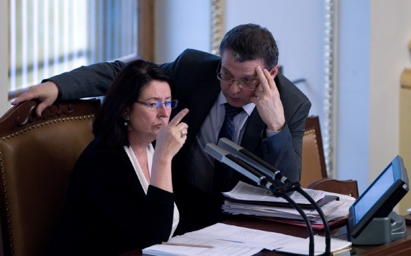 Předsedkyně sněmovny Miroslava Němcová a jediný místopředseda Lubomír Zaorálek.