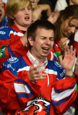 Fanoušci Lva při utkání s Rigou.