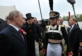 Prezident Putin na rekonstrukci slavné bitvy pod Moskvou. 
