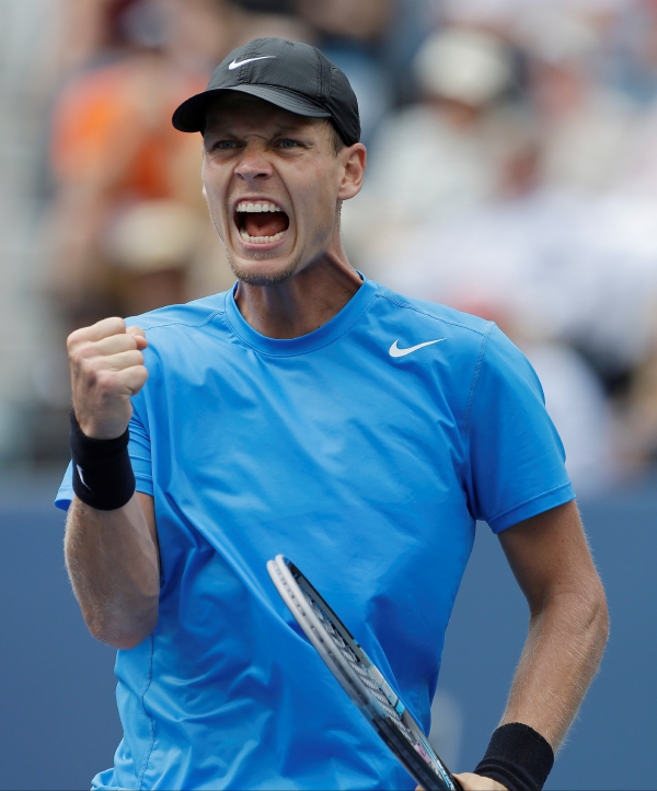 Tenista Tomáš Berdych při semifinále US Open.