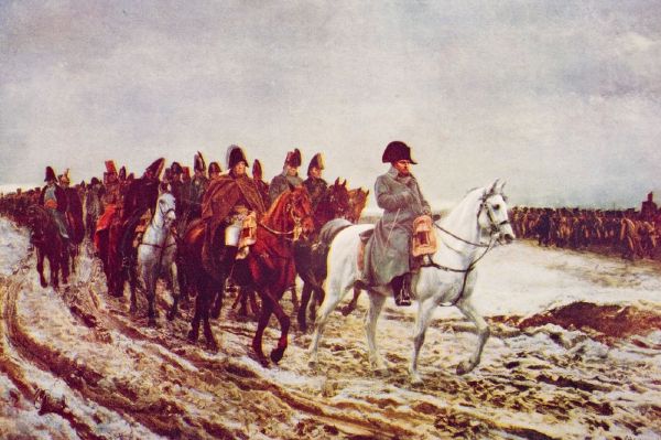 Napoleon opouští Moskvu.