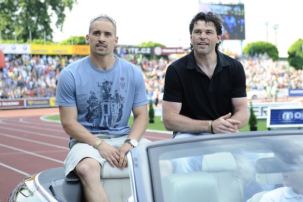 Jaromír Jágr (vpravo) s Tomášem Plekancem na Zlaté tretře.