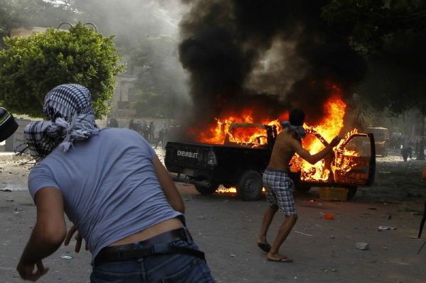 Protiamerická demonstrace v Egyptě.