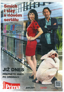 Inzerát Primy z úterního vydání deníku Blesk.