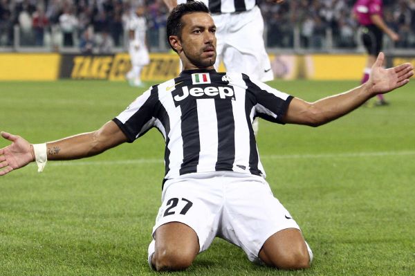 Quagliarella se raduje z jednoho svých dnešních gólů. Quagliarella se raduje z jednoho svých dnešních gólů.