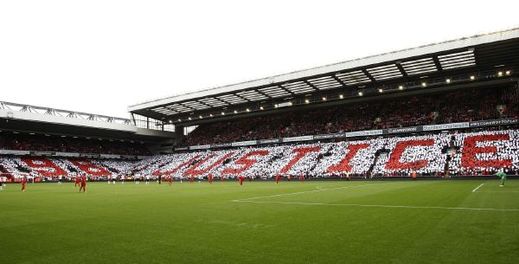 Fanoušci Liverpoolu si připravili působivou choreografie.