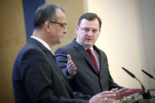Miroslav Kalousek a Petr Nečas. Miroslav Kalousek a Petr Nečas.