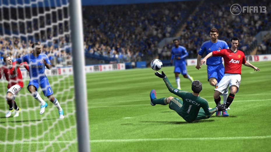 Petr Čech, brankář Chelsea a České reprezentace, na oficiálním obrázku z FIFA 13.