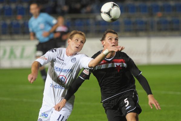 Jiří Valenta (vlevo) ze Slovácka a Milan Nitranský ze Slavie.