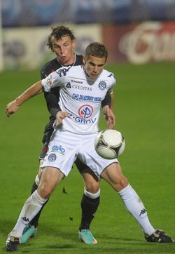 Ladislav Volešák (vpravo) ze Slovácka a Milan Nitranský ze Slavie.
