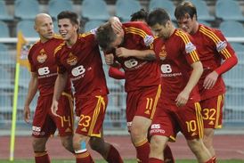 Radost fotbalistů Dukly.