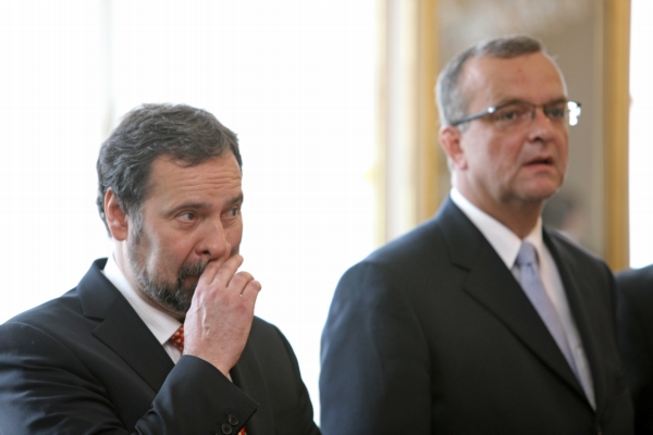 Radek John (vlevo) a Miroslav Kalousek.