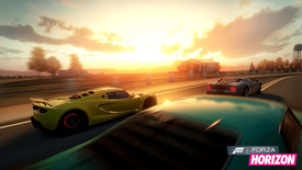 Západ slunce v závodním titulu Forza Horizon.