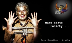 Lídr kapely i strany Petr Harmáček.