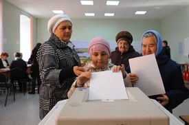 Volební místnost ve Rjazani.
