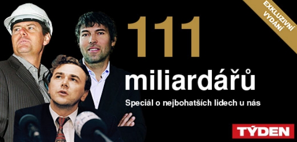 Ve středu 17. října vychází speciál časopisu Týden: 111 nejbohatších Čechů a Slováků.