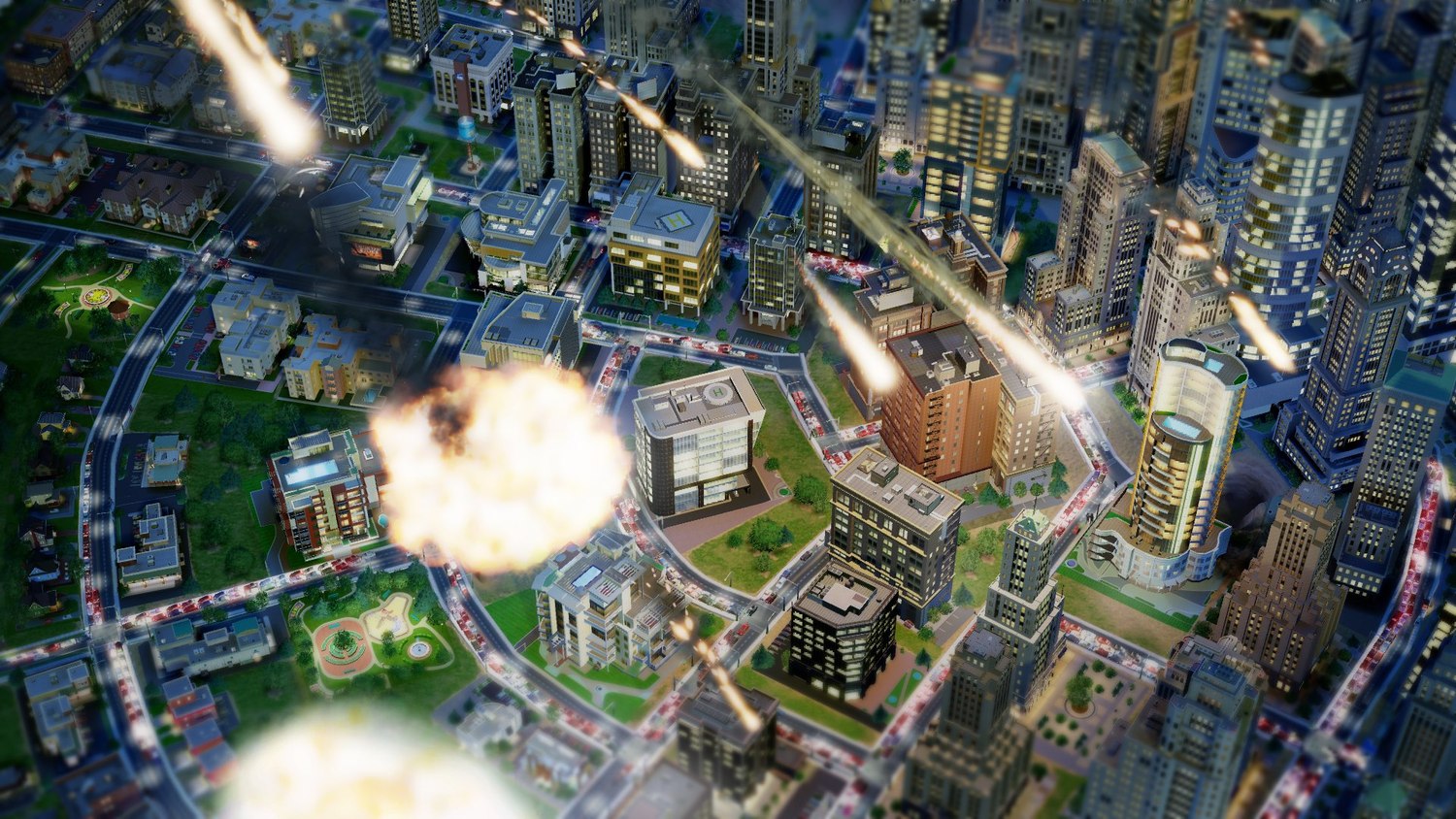 Sprška meteoritů ze SimCity.