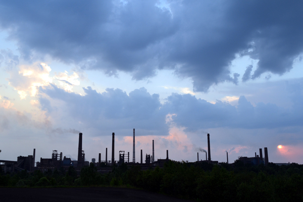 Největší ostravský znečišťovatel, huť ArcelorMittal.