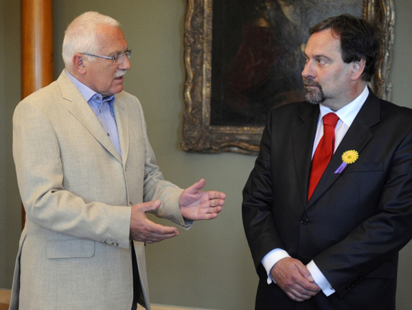 Václav Klaus a Radek John. Václav Klaus a Radek John.