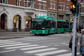 Autobus v ulicích Malmö.