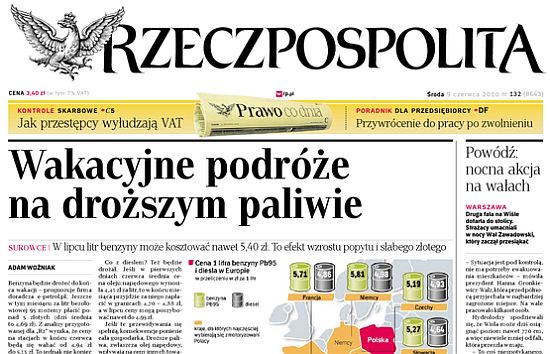 Polský konzervativní list Rzeczpospolita.