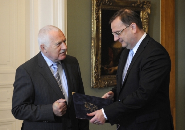 Václav Klaus a Petr Nečas.