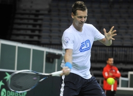 Tomáš Berdych na tréninku.