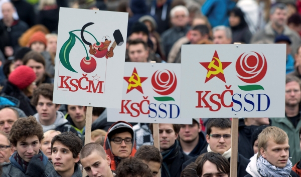 Momentka z protestu v Českých Budějovicích.