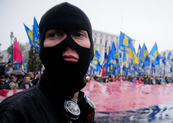 Na demonstraci ukrajinských nacionalistů.