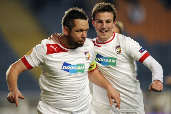 Plzeňský kapitán Pavel Horváth (vlevo) s Vladimírem Daridou.