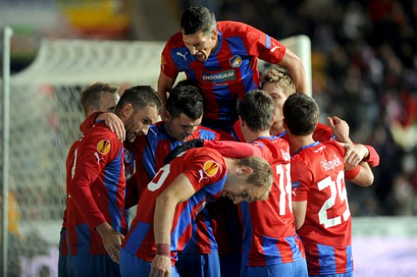 Radost fotbalistů Viktorie Plzeň.