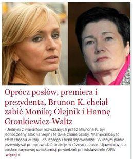 Brunon Kwiecień chtěl zabít dvě známé ženy (repro Gazeta Wyborcza).