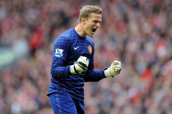 Brankář Manchesteru United Anders Lindegaard.