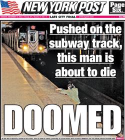 Titulní stránka New York Post.