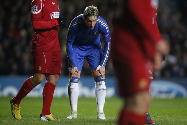 Zklamaný Fernando Torres po zápase s Nordsjaellandem.