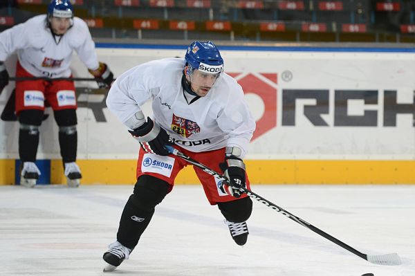 Tomáš Plekanec na úterním tréninku. Tomáš Plekanec na úterním tréninku.