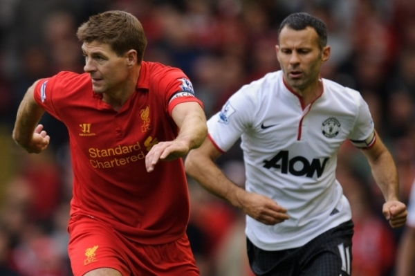 Steven Gerrard a Ryan Giggs, jedni z největších "držáků" v Anglii.