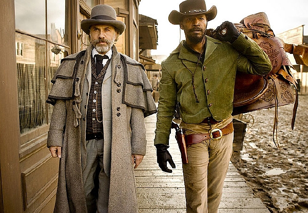 Jamie Foxx jako nespoutaný Django (vpravo) a Christoph Waltz coby lovec lidí doktor King Schultz.
