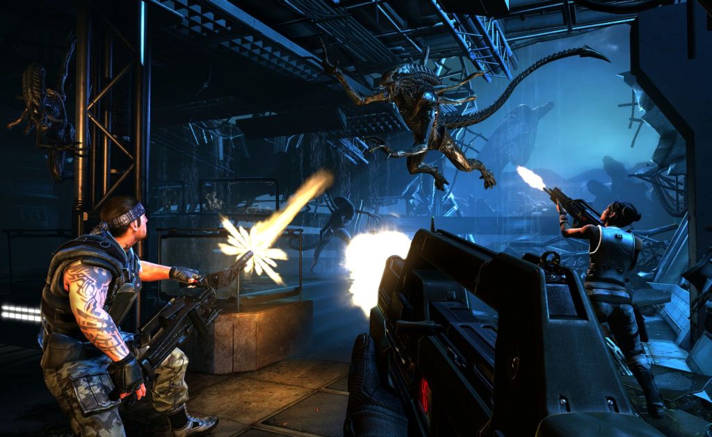 Oficiální obrázek ze střílečky Aliens: Colonial Marines. Oficiální obrázek ze střílečky Aliens: Colonial Marines.