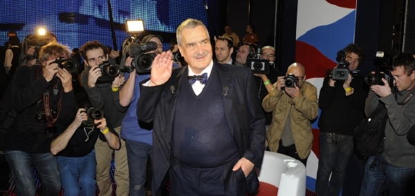 Karel Schwarzenberg na prezidentské televizní debatě.