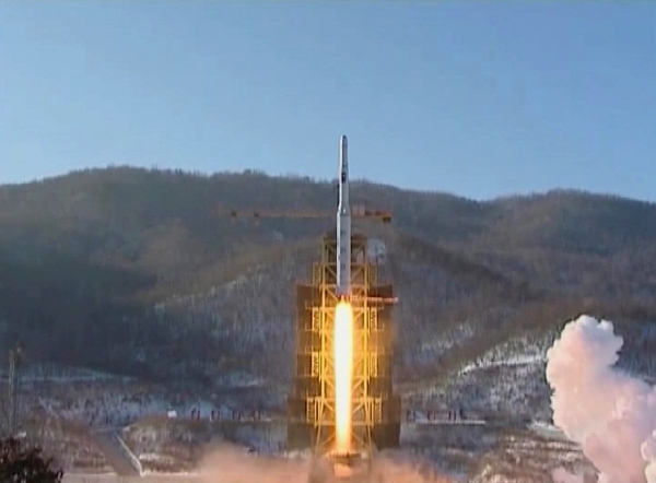 Snímek z vypuštění obávané rakety.