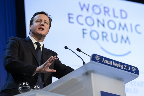 David Cameron promluvil v Davosu. David Cameron promluvil v Davosu.