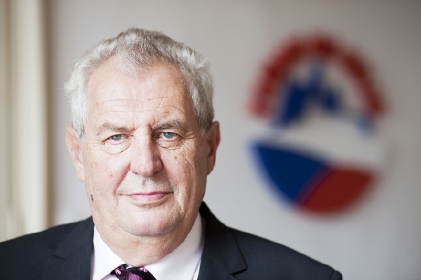 Kandidát na prezidenta Miloš Zeman.