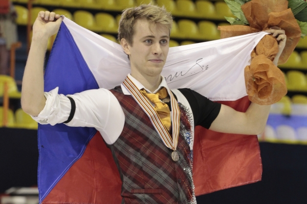 Michal Březina s bronzovou medailí z mistrovství Evropy.