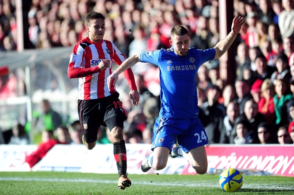Momentka ze zápasu Chelsea s Brentfordem.
