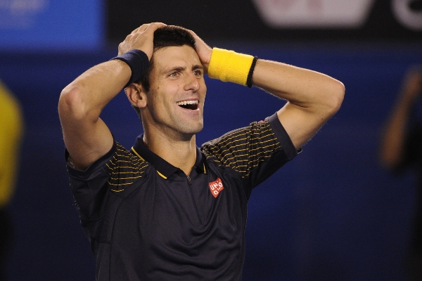 Tenista Novak Djokovič opět pobavil diváky.