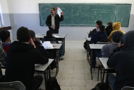 Palestinští žáci v Ramalláhu.